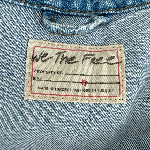 Free People After Hours Fringe Denim Jacket XS Oversized Western Boho Sold Out - Picture 12 of 13